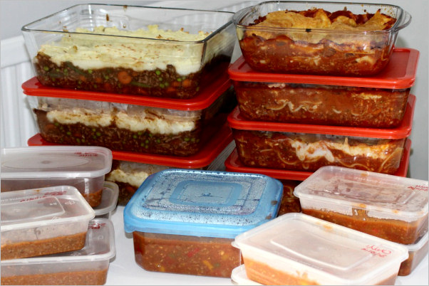 Batch cooking meals for the freezer